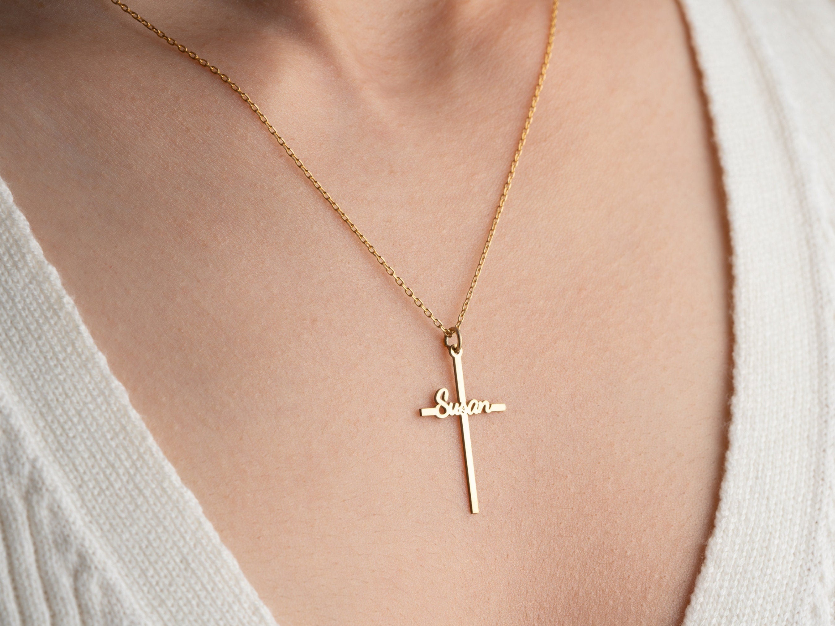 Custom Name Cross Necklace