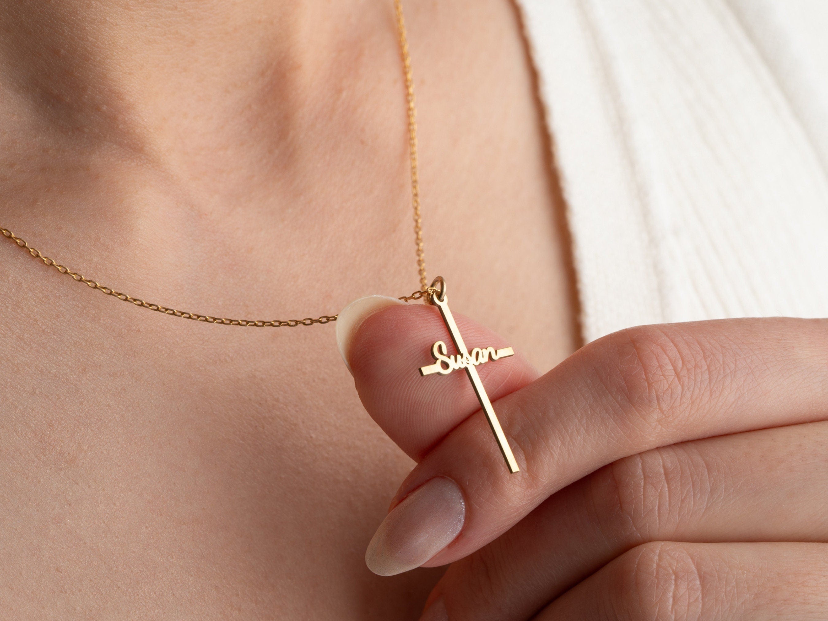 Custom Name Cross Necklace