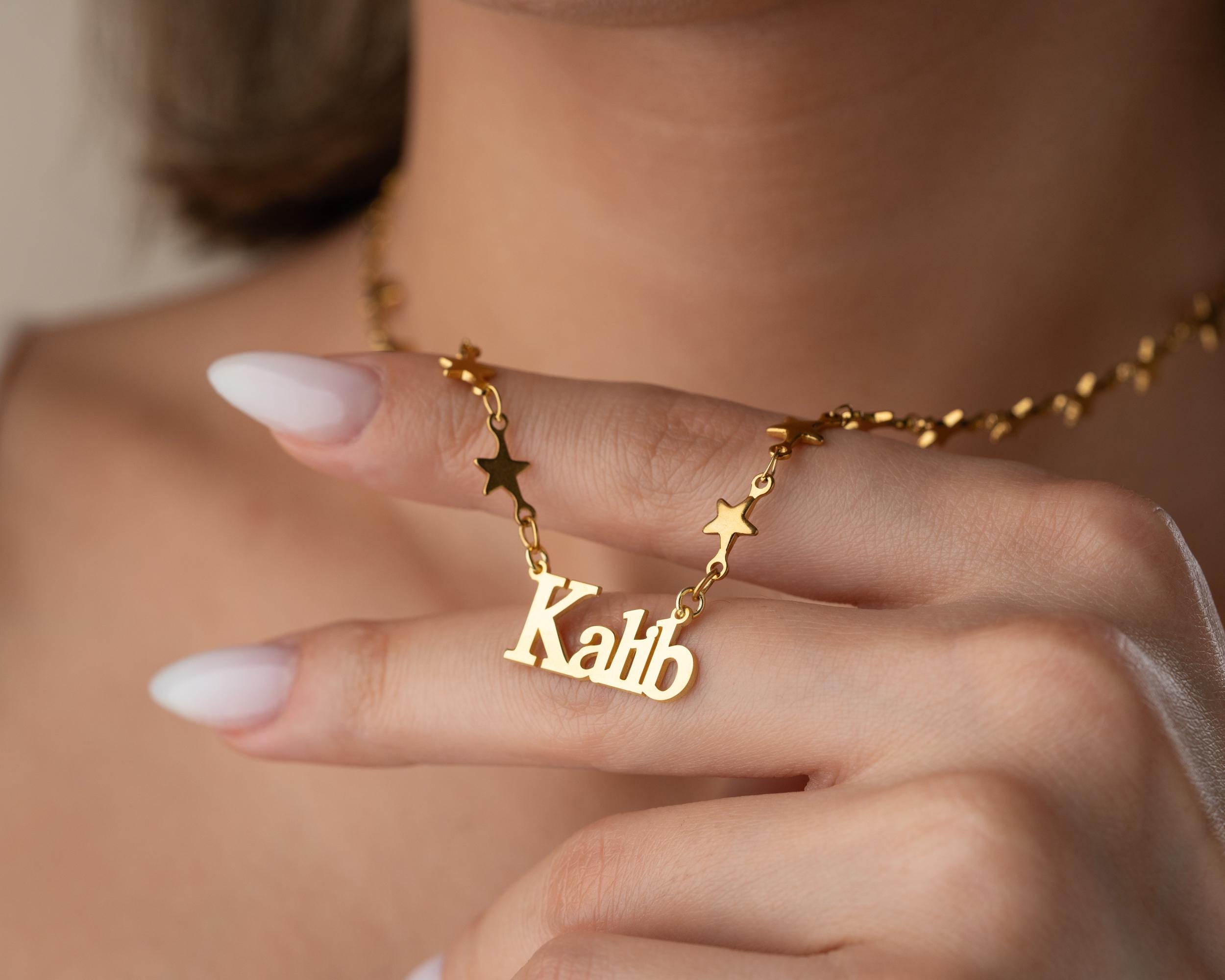 Name Necklace with Stylish Chains
