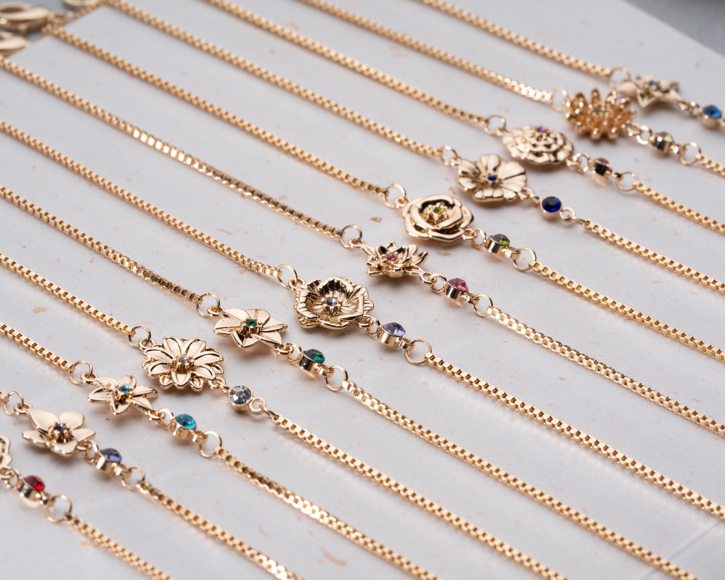 Birthstone & Birth flower Bracelet