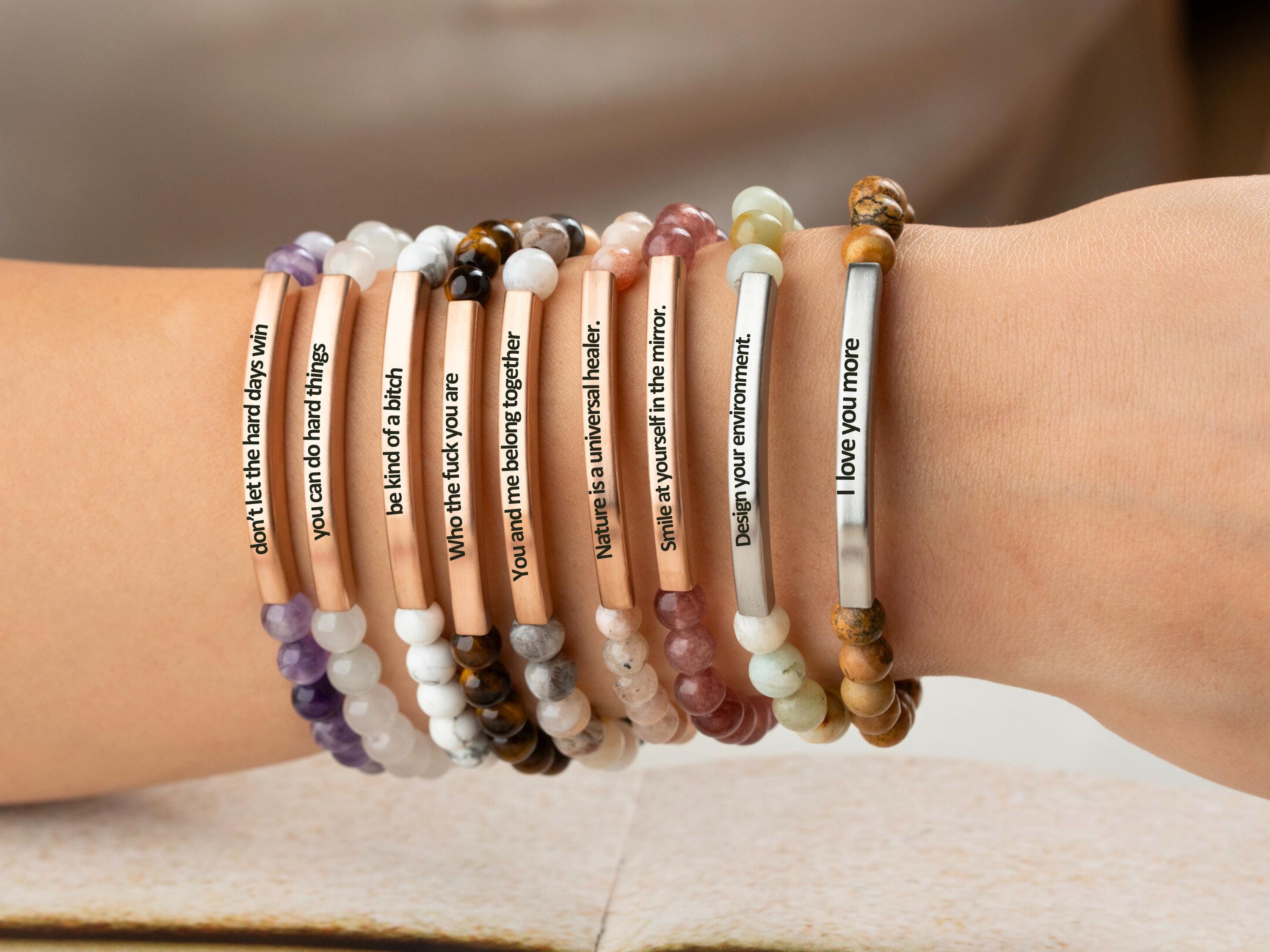 Personalized Inspirational Gemstone Bracelet
