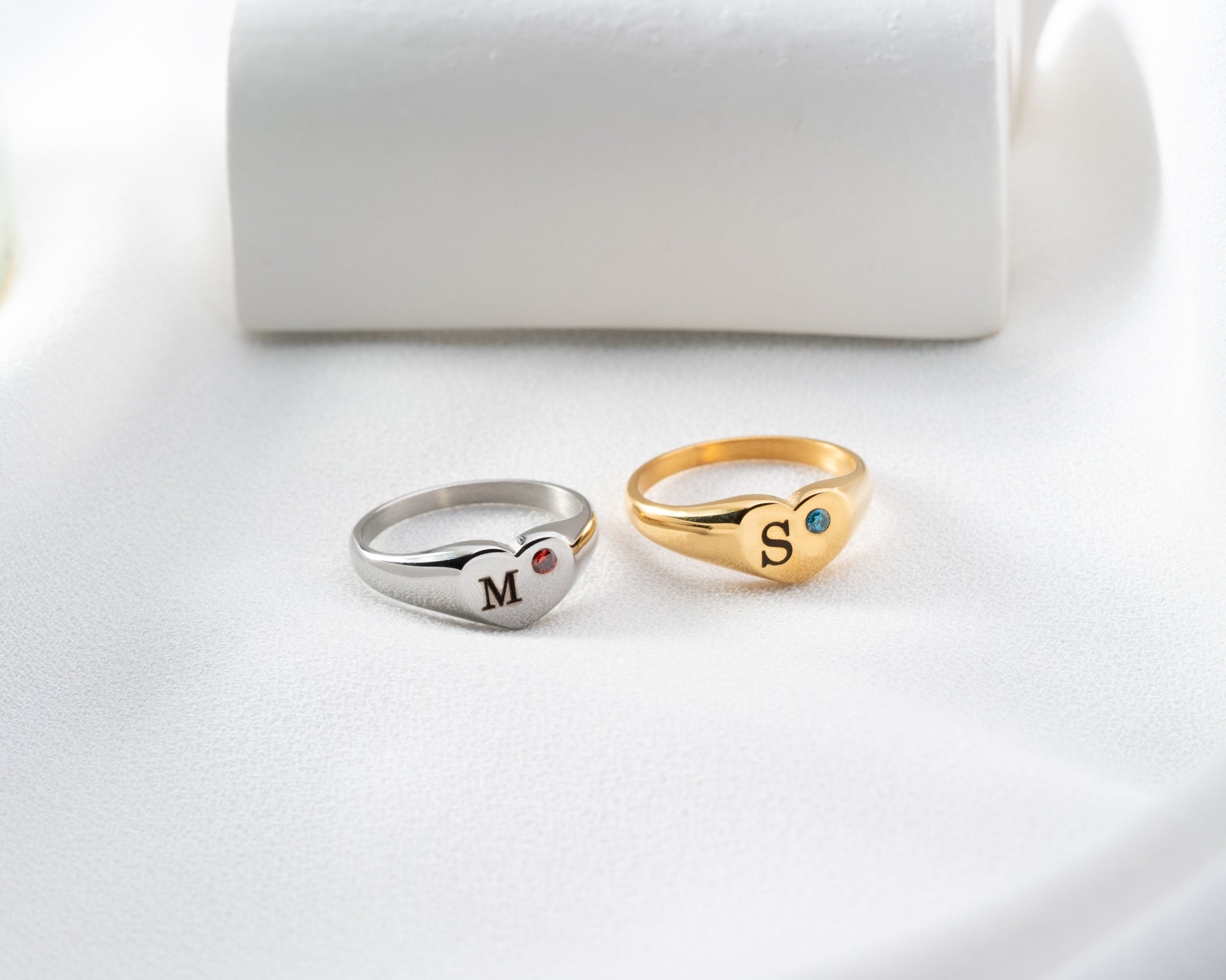 Initial Birthstone Ring