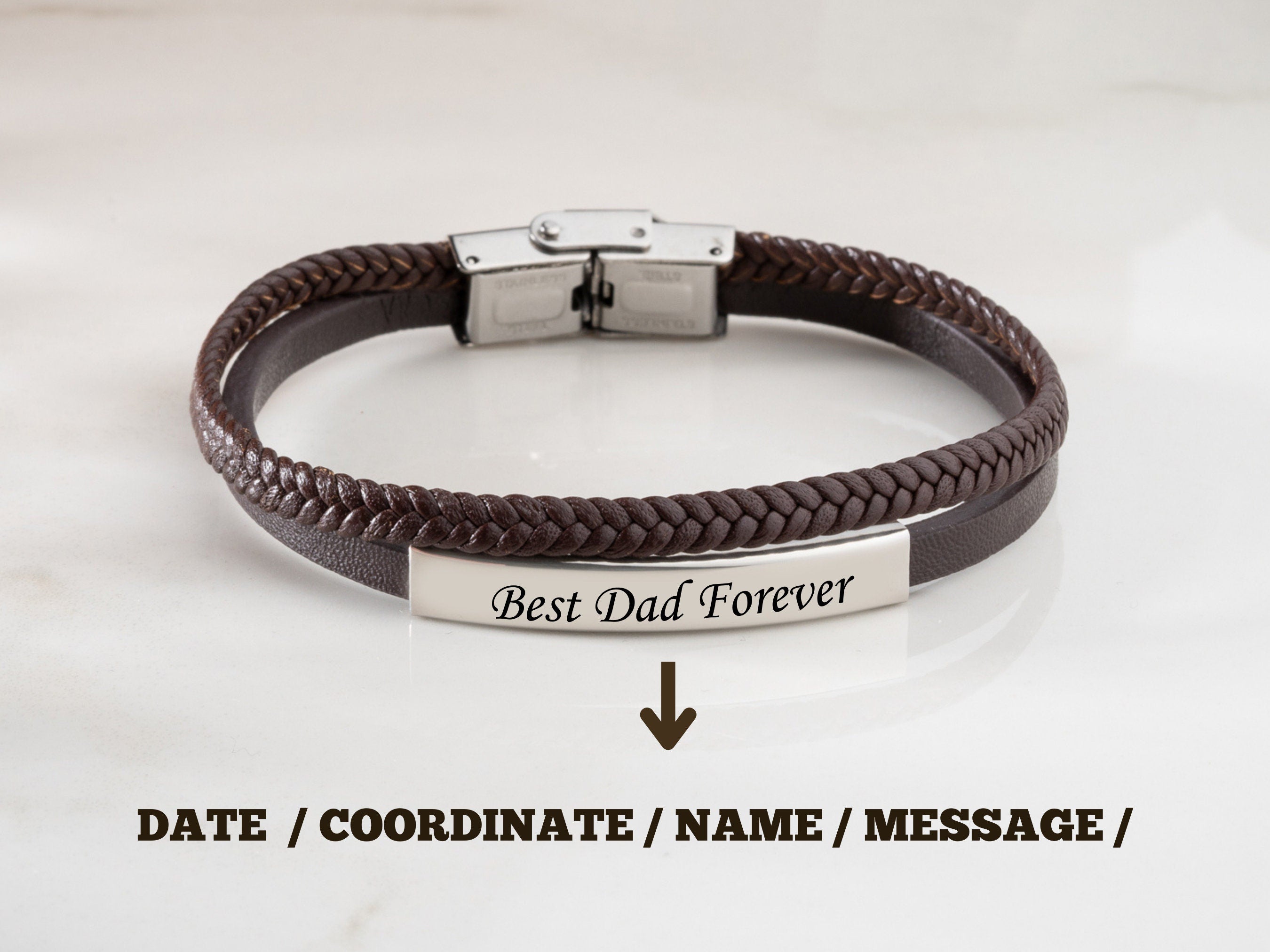 Personalized Leather Bracelet for Men