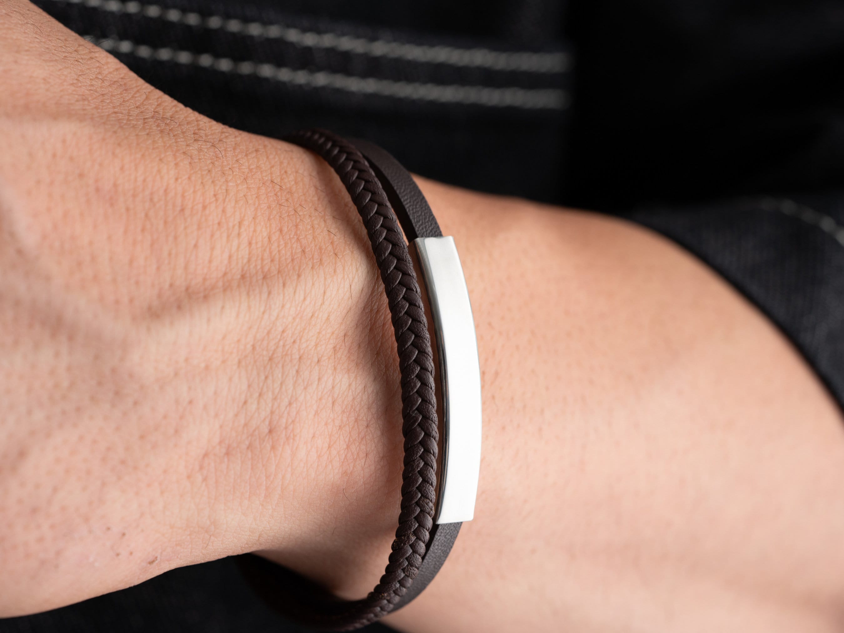 Personalized Leather Bracelet for Men