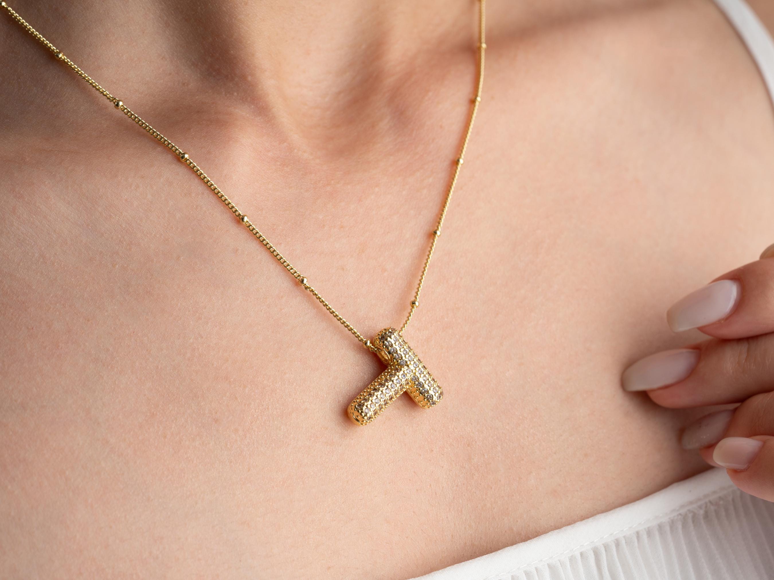 Bubble Initial Necklace