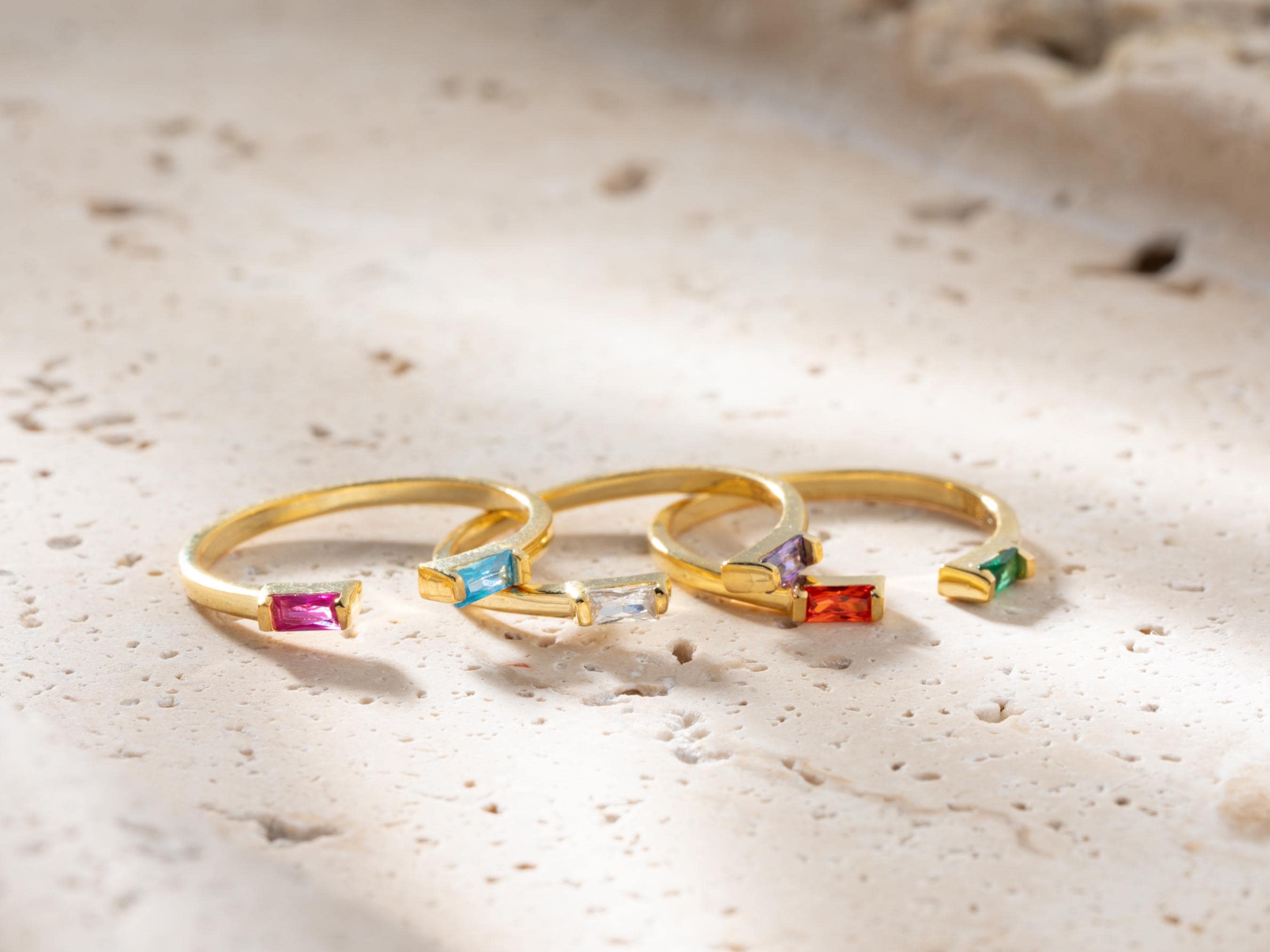 Duo Baguette Birthstone Ring