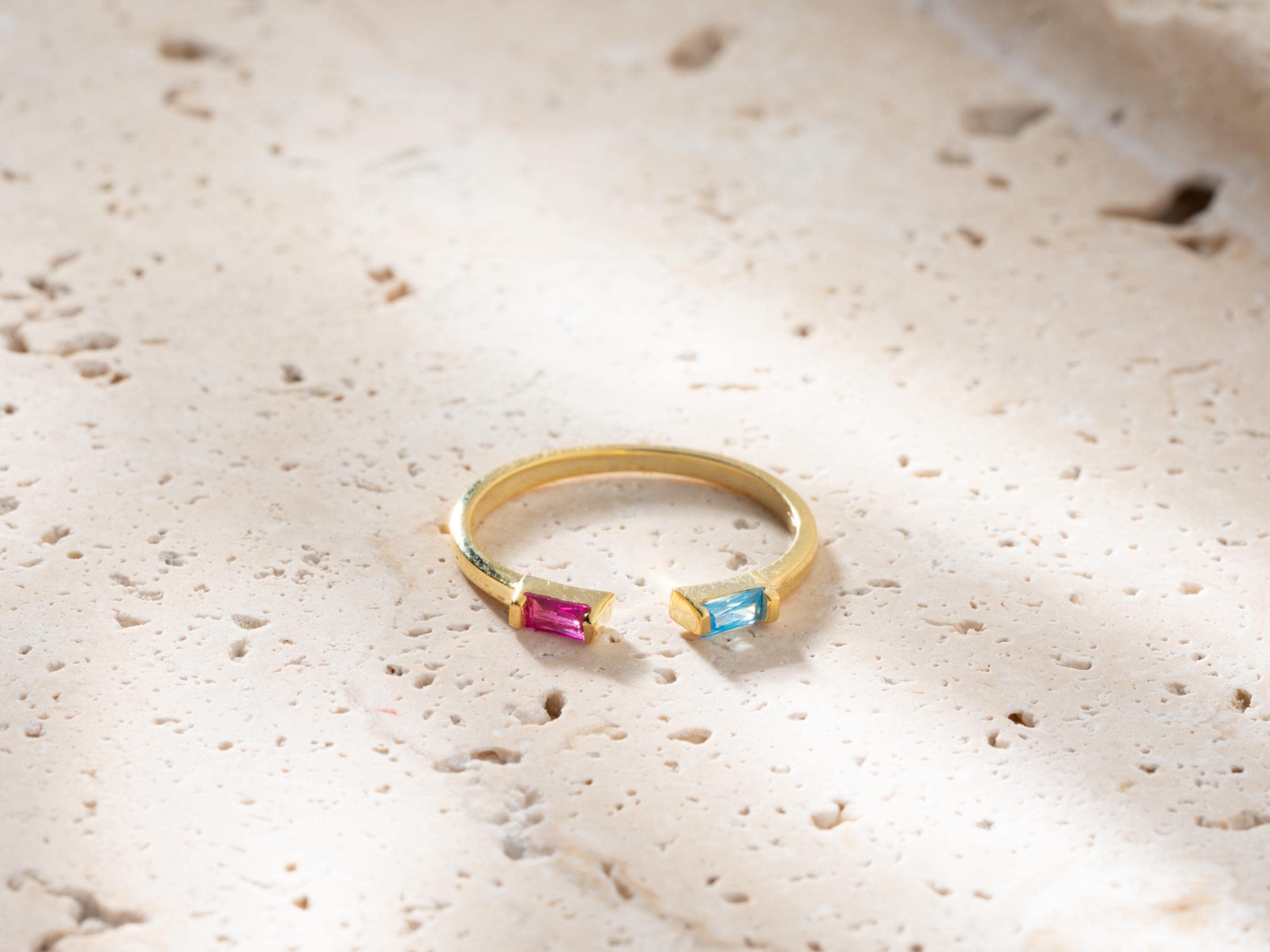 Duo Baguette Birthstone Ring