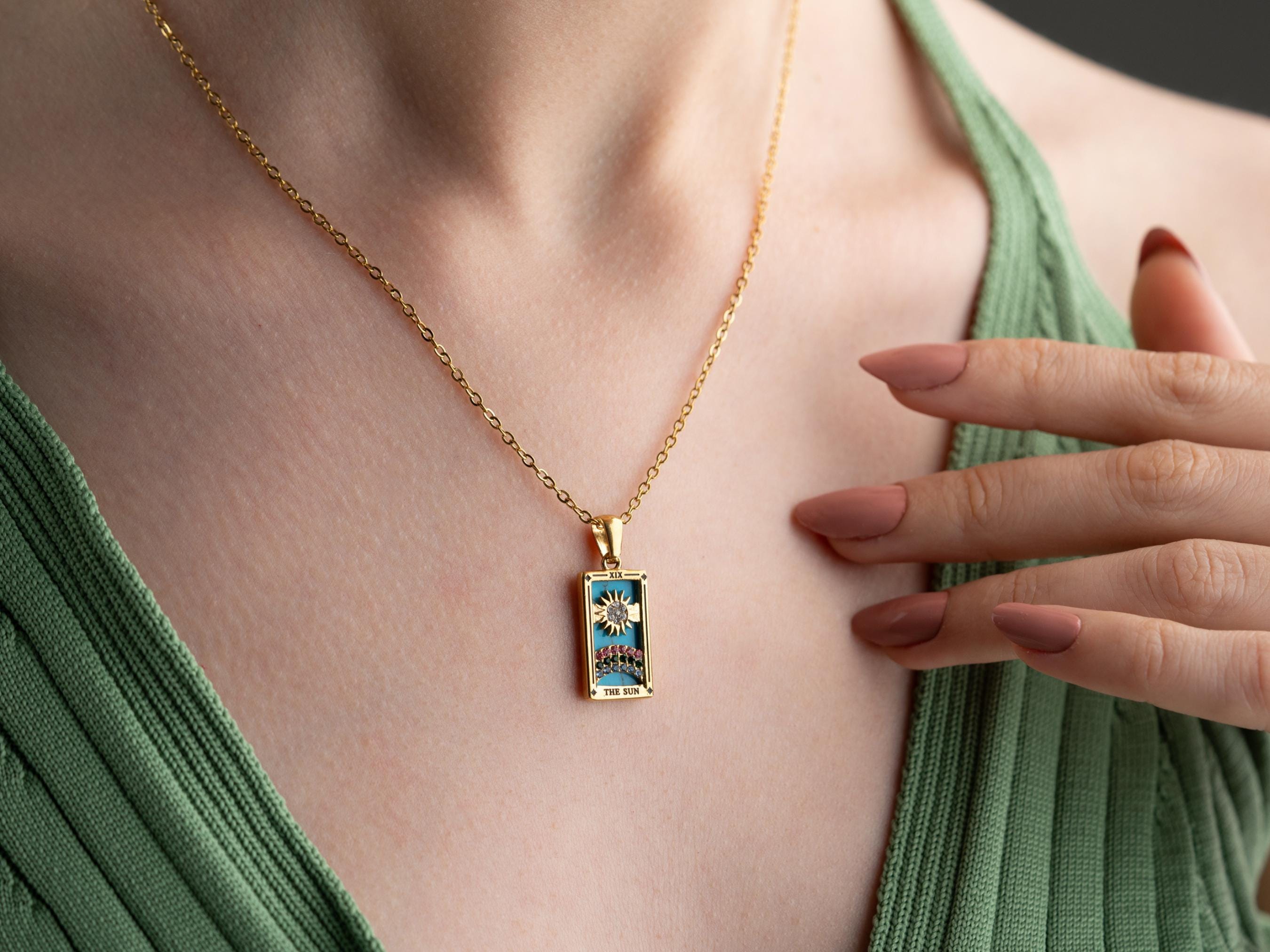 Celestial Tarot Card Necklace