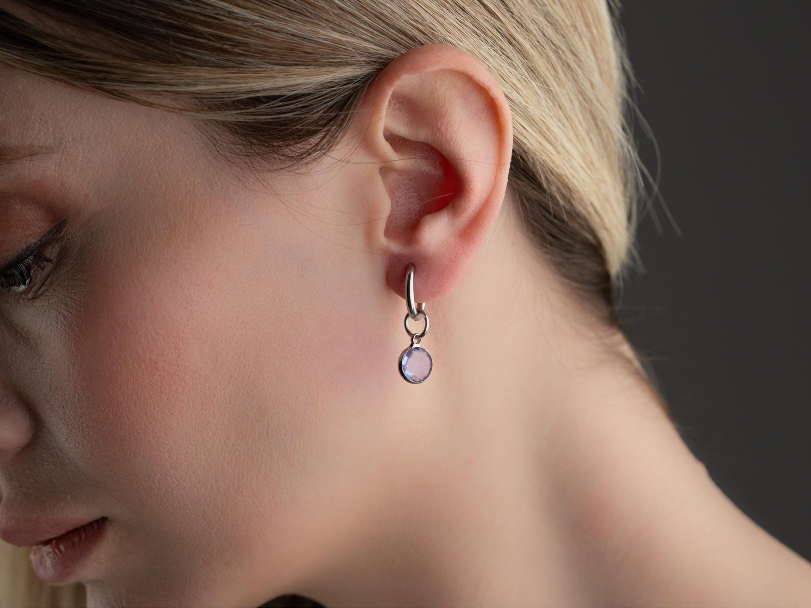 Birthstone Hoop  Earrings