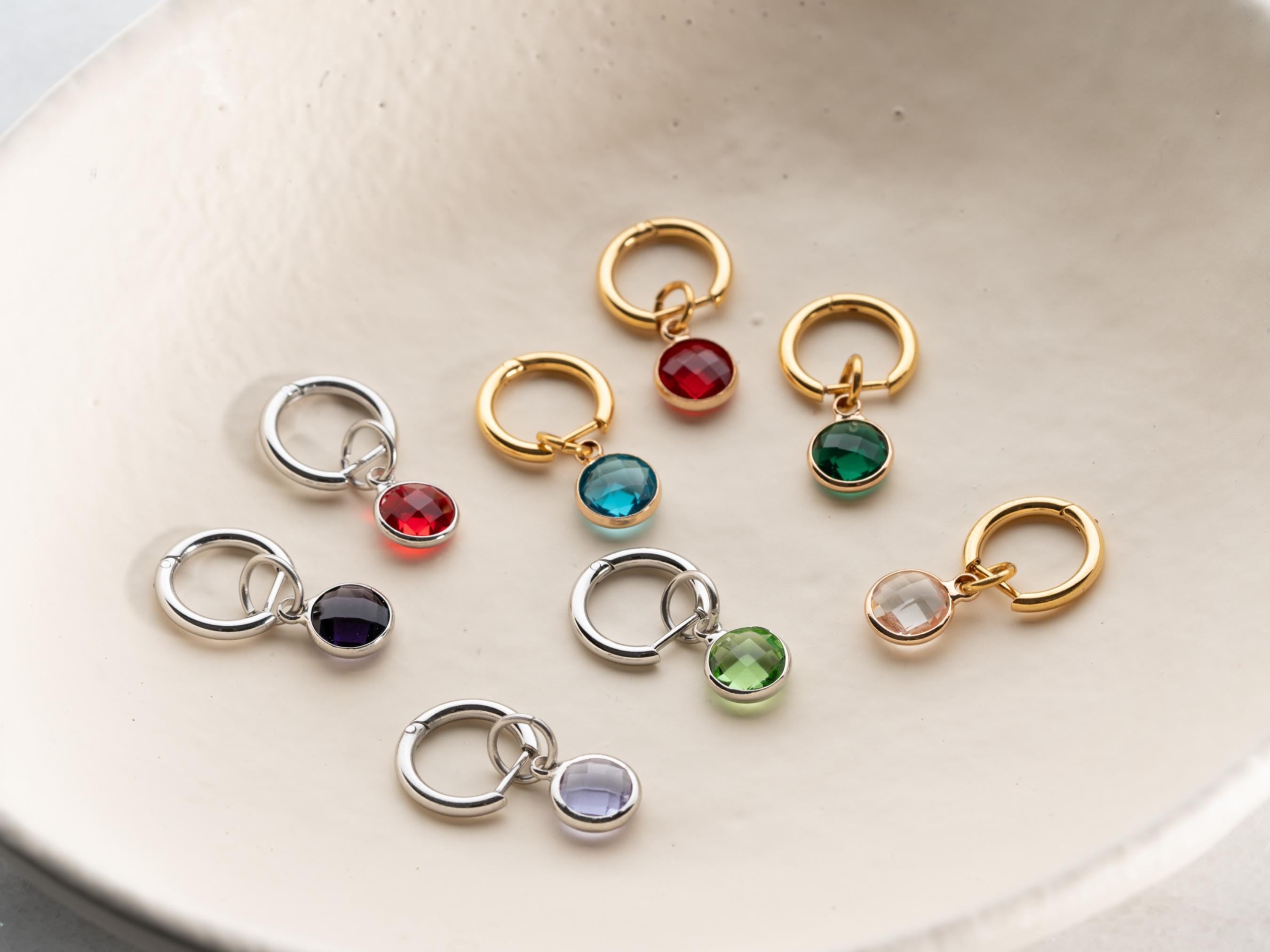 Birthstone Hoop  Earrings
