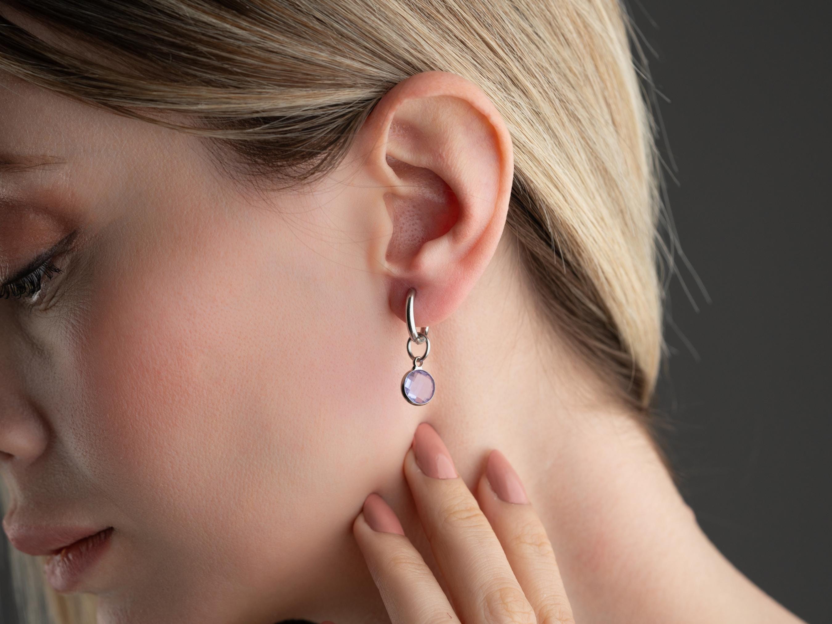 Birthstone Hoop  Earrings