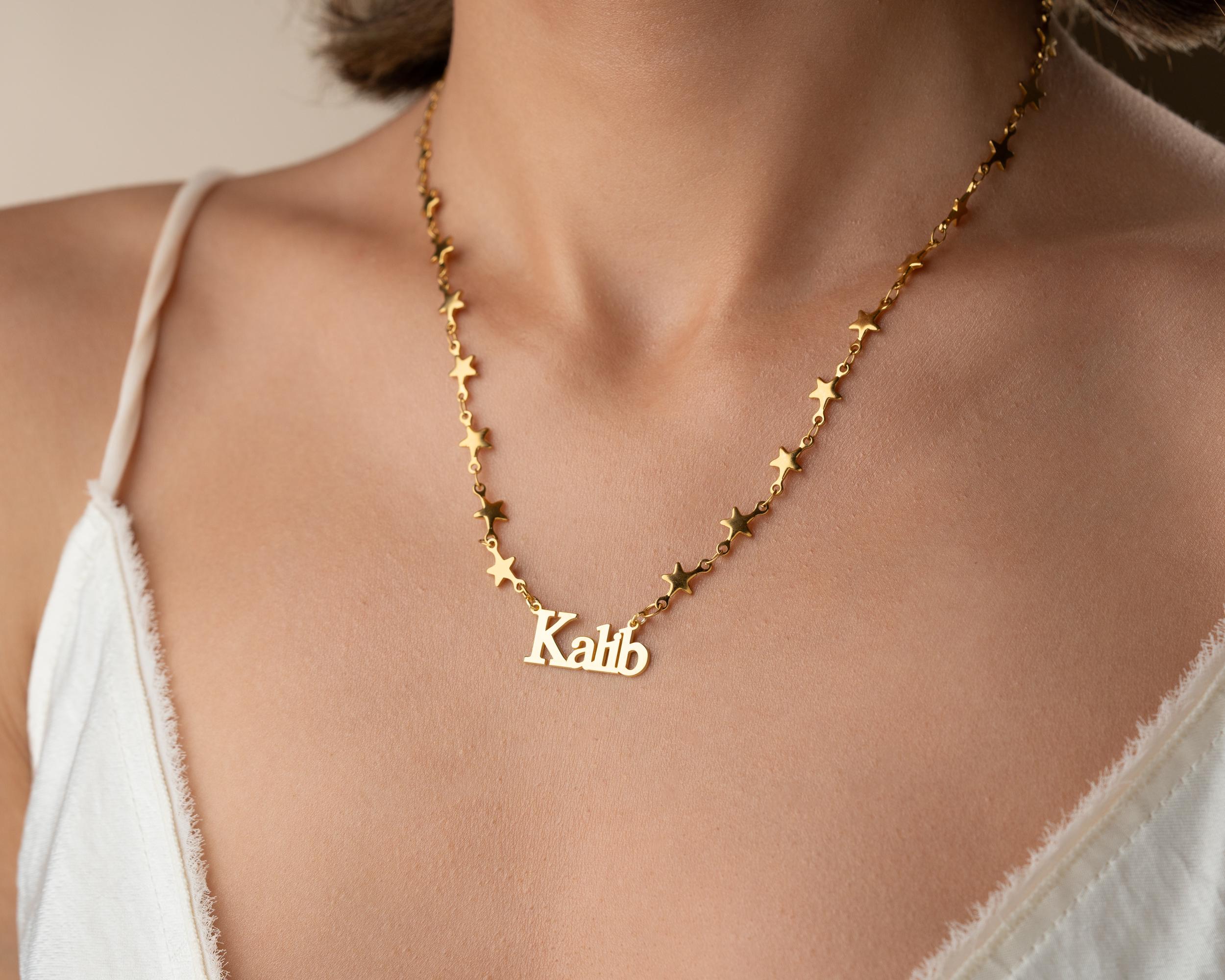 Name Necklace with Stylish Chains