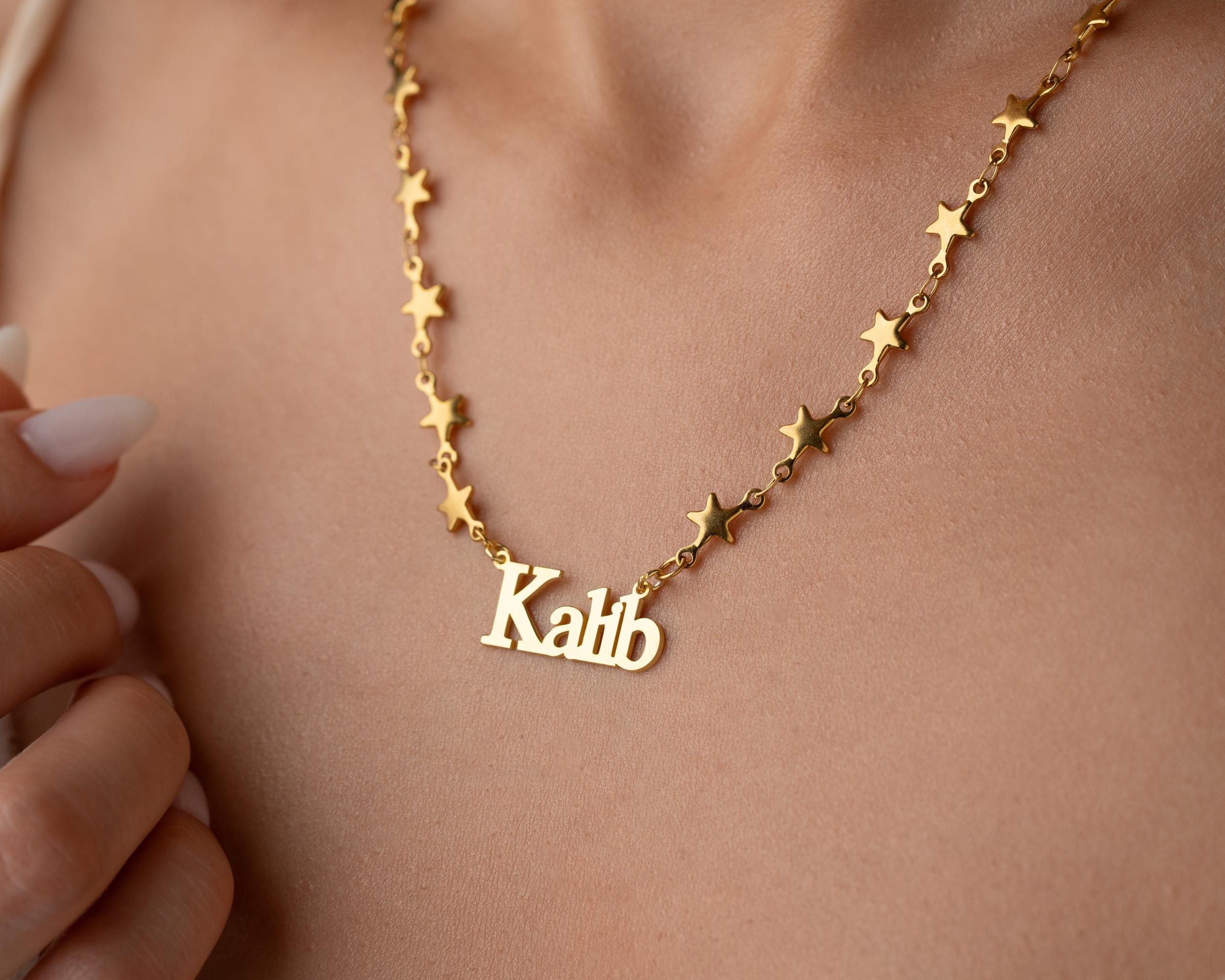 Name Necklace with Stylish Chains