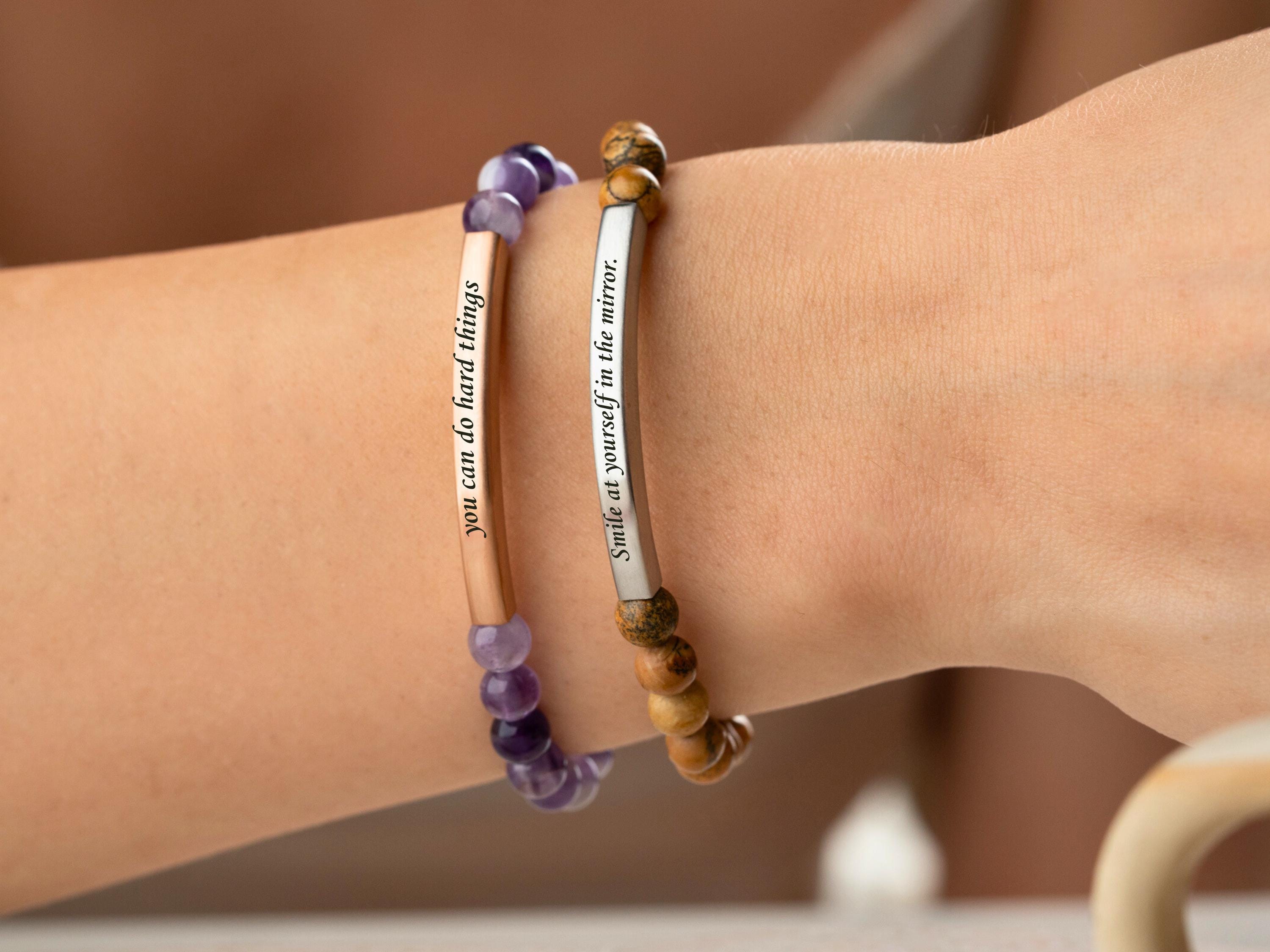 Personalized Inspirational Gemstone Bracelet